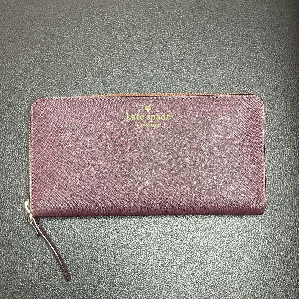 Large Kate Spade Wallet - Burgundy